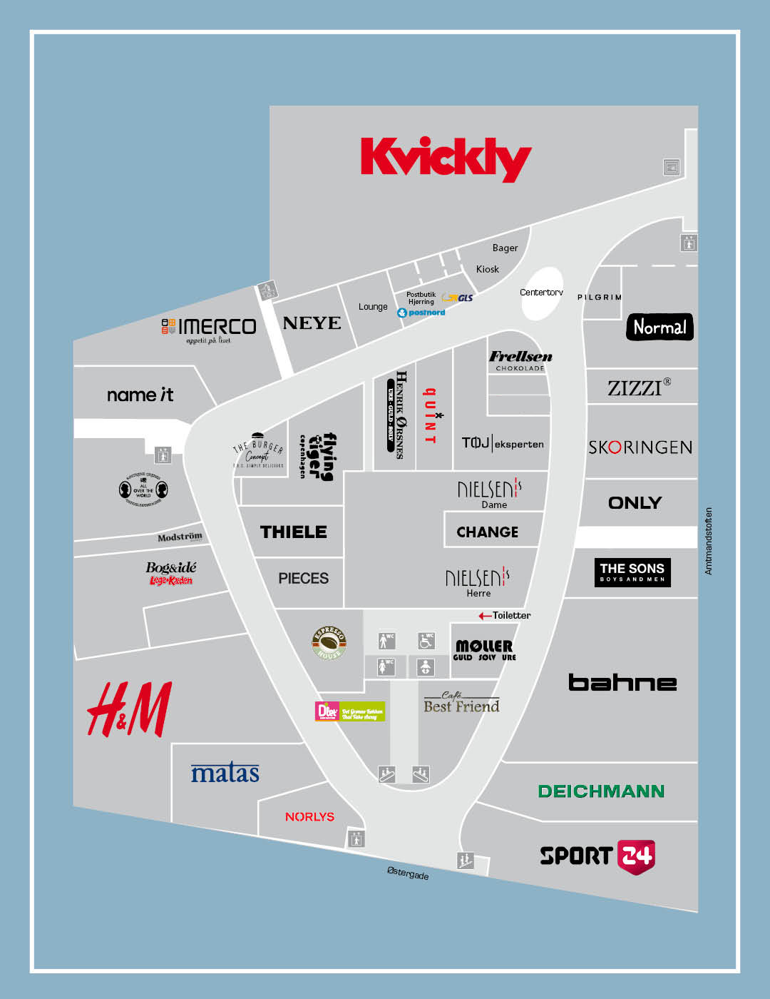 Oversigtskort Metropol Shoppingcenter 